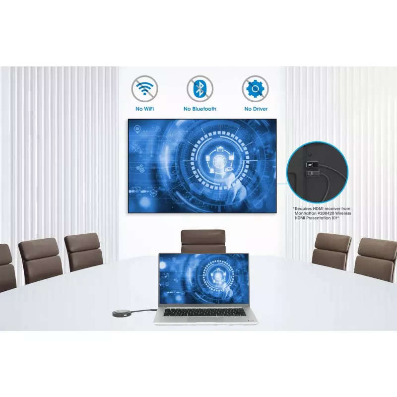 AV-saatja Manhattan 208437 1920x1080 30m Juhtmevaba USB USB-C