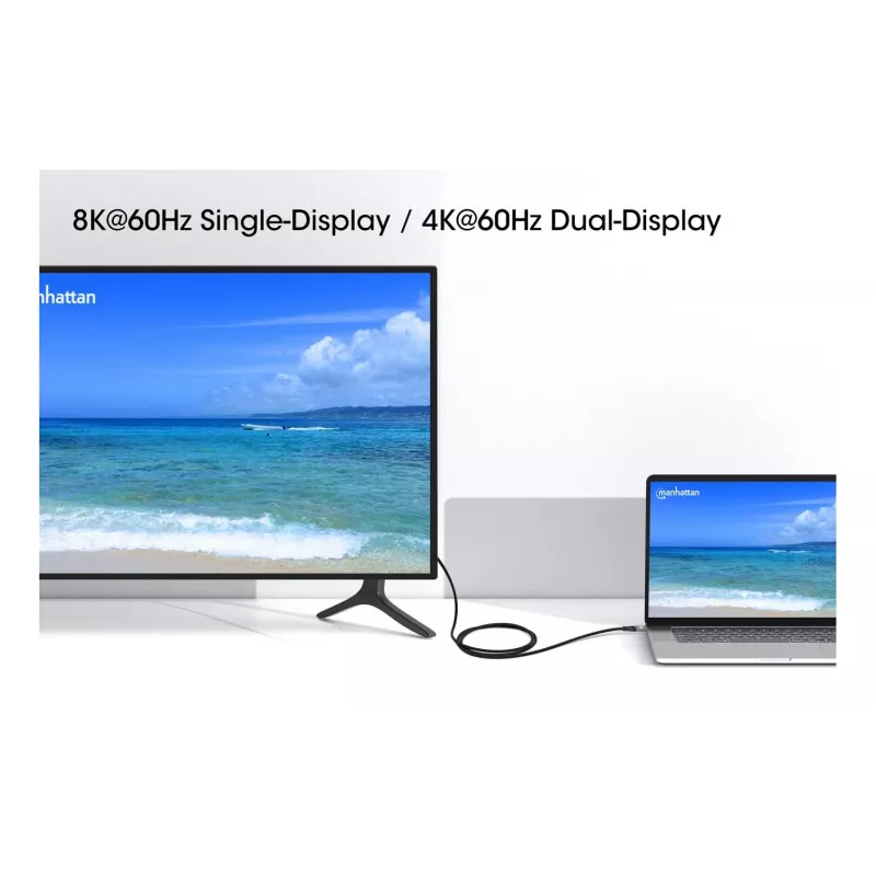 USB-C isane - USB-C isane kaabel Manhattan 2m USB4 Gen 3x2 8K 60Hz