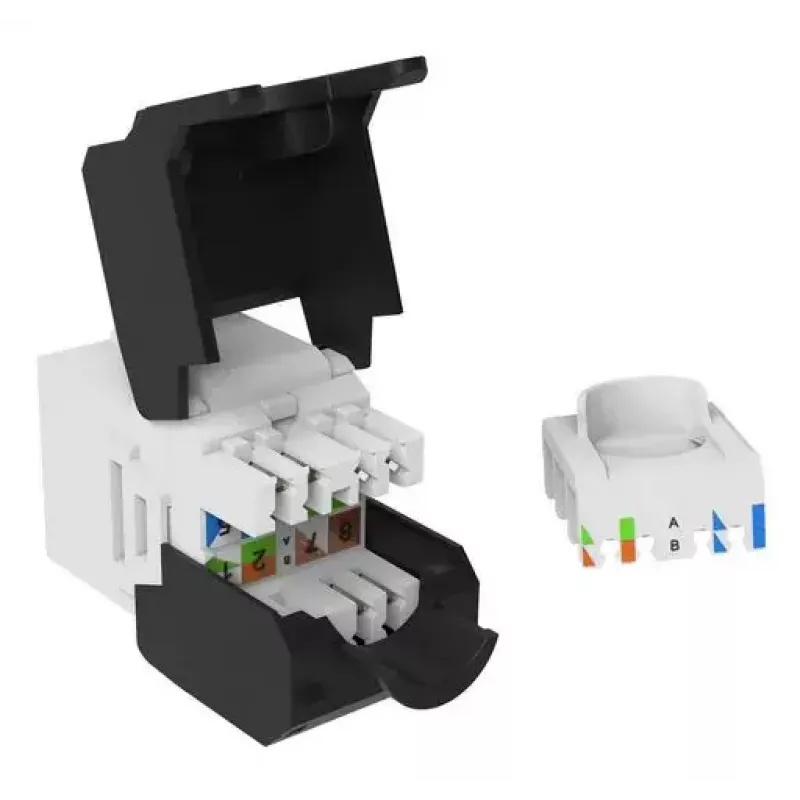 Keystone-moodul Cat.6A varjestamata, tööriistavaba, EQUIP 769227, RJ-45, lame, valge, 8 tk