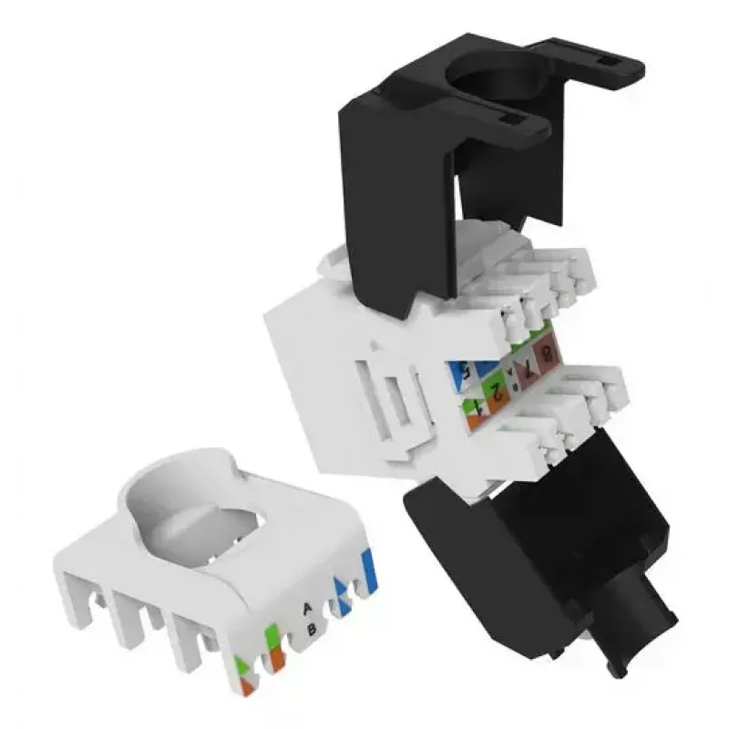 Keystone-moodul Cat.6A varjestamata, tööriistavaba, EQUIP 769227, RJ-45, lame, valge, 8 tk