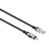 Manhattan USB-C kuni Gigabit võrk Ethernet RJ45 kaabel 2m Must/Hõbedane