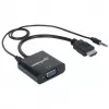 Manhattan HDMI-VGA (heli) muundurkaabel, 1080p, 30 cm, isane–emane, Micro-USB toitesisend lisatoiteks vajadusel, must, kolmeaastane garantii