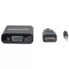 Manhattan HDMI-VGA (heli) muundurkaabel, 1080p, 30 cm, isane–emane, Micro-USB toitesisend lisatoiteks vajadusel, must, kolmeaastane garantii