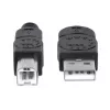 Manhattan USB-A isane USB-B isasele kaabel, 5 m, 480 Mbit/s (USB 2.0), Hi-Speed USB, must, eluaegne garantii, samaväärne USB2HAB5M-ga.