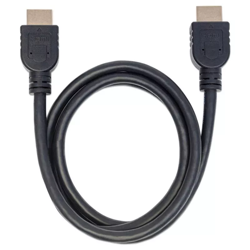 Manhattan HDMI 4K@60Hz kaabel Ethernetiga – CL3 reitinguga, 1 m, sobib seinasiseseks paigalduseks, kõigile 4K ja 1080p/HD kasutusteks – uuendage kohe või olge valmis, kui vajate, isane–isane, must, Ultra HD 4k x 2k, eluaegne garantii, esmaklassiline kiire