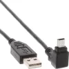 Techly USB 2.0 kaabel A-pistik / Mini B-pistik 90° 1,8 m must ICOC MUSB-AA-018ANG