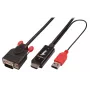 Lindy 2 m HDMI–VGA-adapterkaabel, must