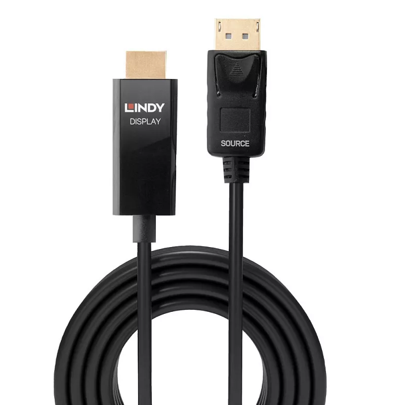 Lindy 0,5 m aktiivne DisplayPort-HDMI kaabel HDR-iga