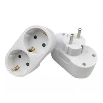 Jagaja MicroConnect PESCHPLUG2 — Schuko võrgupistikupesa adapter kahe väljundiga