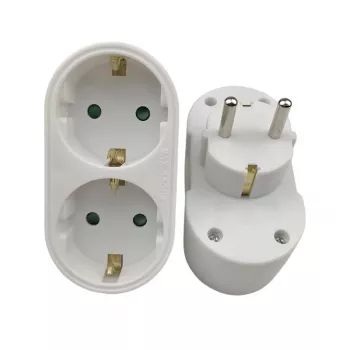 Jagaja MicroConnect PESCHPLUG2 — Schuko võrgupistikupesa adapter kahe väljundiga