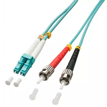 Lindy 3.0m OM3 LC - ST Duplex InfiniBand/kiudoptiline kaabel 3 m Türkiis