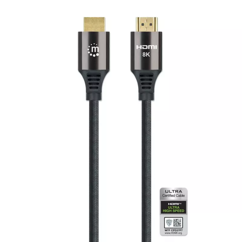 HDMI-kaabel Manhattan 8K@60Hz 1m punutud isane-isanele must