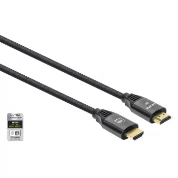 HDMI kaabel Ethernetiga Manhattan 8K@60Hz 2m punutud isane-isanele must