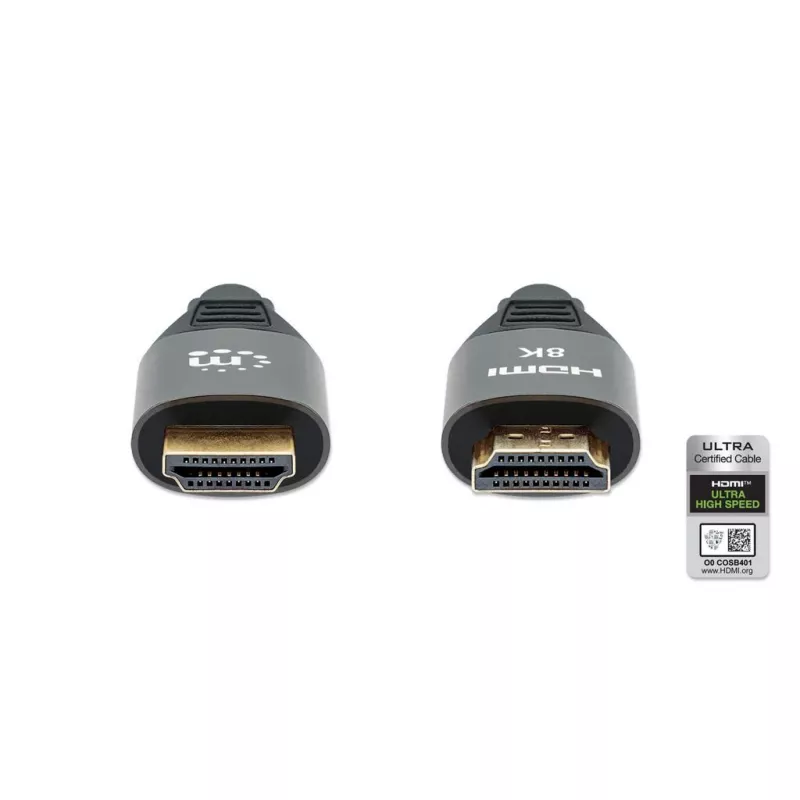 HDMI kaabel Ethernetiga Manhattan 8K@60Hz 2m punutud isane-isanele must