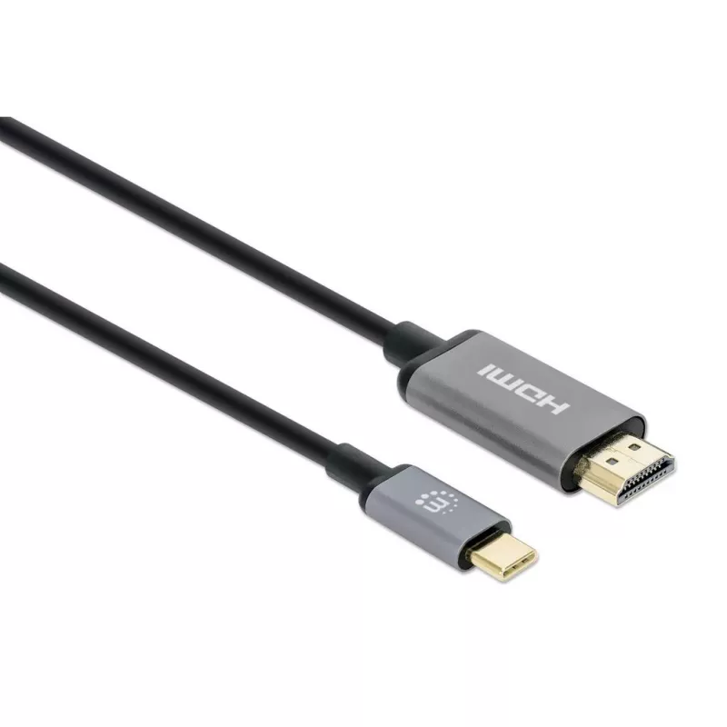 Manhattan USB-C–HDMI-kaabel, 4K@60Hz, 2 m, must, isane–isane, kolmeaastane garantii, ekvivalentne CDP2HD2MBNL-iga