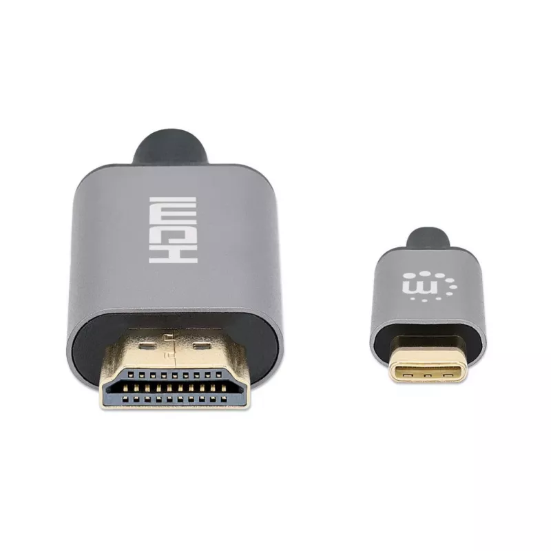 Manhattan USB-C–HDMI-kaabel, 4K@60Hz, 2 m, must, isane–isane, kolmeaastane garantii, ekvivalentne CDP2HD2MBNL-iga