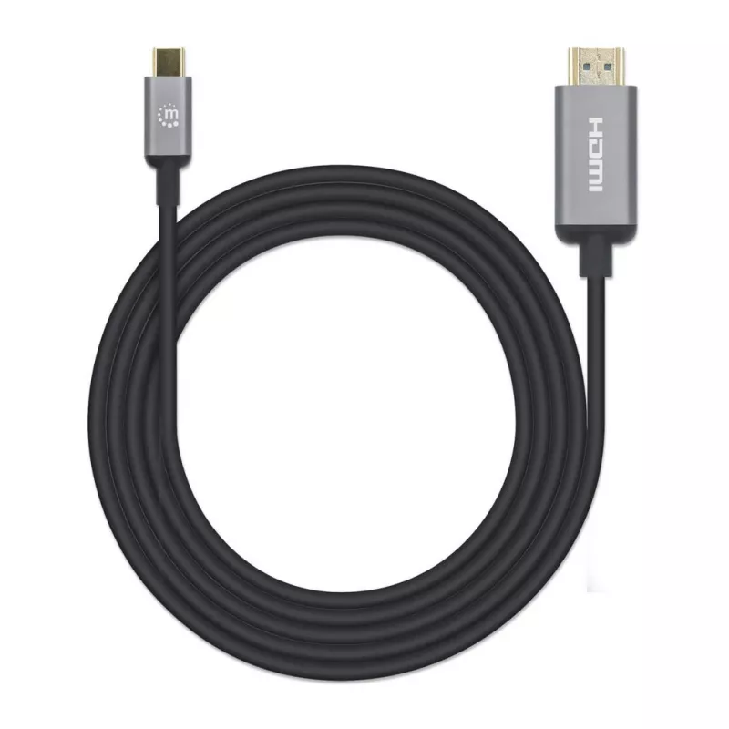 Manhattan USB-C–HDMI-kaabel, 4K@60Hz, 2 m, must, isane–isane, kolmeaastane garantii, ekvivalentne CDP2HD2MBNL-iga
