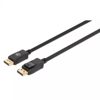 Manhattan DisplayPort 1.4 kaabel, 8K@60Hz, 3m, punutud kaabel, isane-isaneni, riividega, täielikult varjestatud, must, eluaegne garantii, samaväärne DP14MM3M
