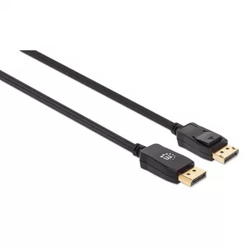 Manhattan DisplayPort 1.4 kaabel, 8K@60Hz, 3m, punutud kaabel, isane-isaneni, riividega, täielikult varjestatud, must, eluaegne garantii, samaväärne DP14MM3M