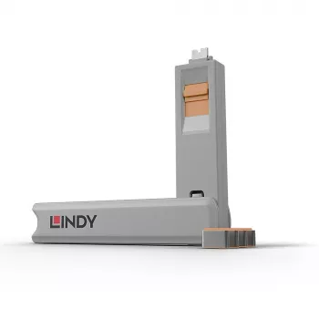 Pordiblokeerija võti Lindy USB Type C pordiblokeerija võti, 4 blokeerijat, oranž