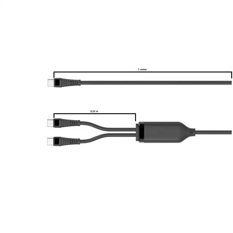 Microconnect MC-2XUSBC-100W USB-kaabel USB 2.0 1 m USB C Must