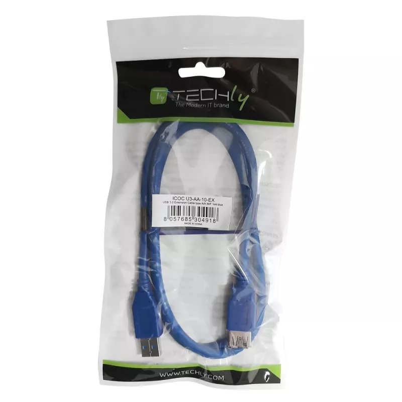Techly pikenduskaabel USB 3.0 A-isane / A-emane 3 m sinine ICOC U3-AA-30-EX