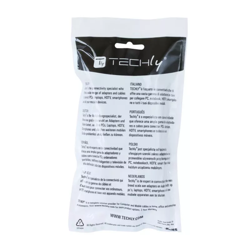 Techly 2m High Speed HDMI kaabel with Ethernet A/A M/M Must ICOC HDMI-4-020