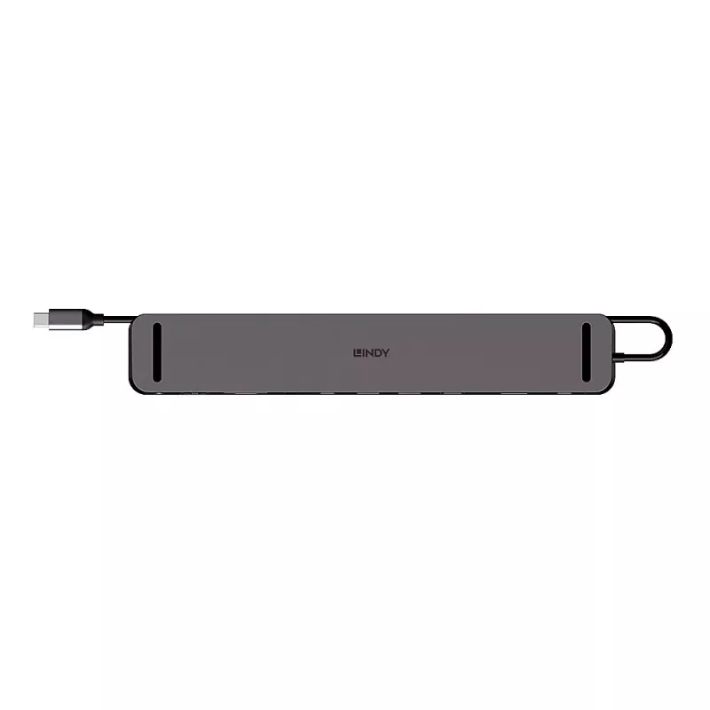 Lindy DST-Mini XT 810, USB-C sülearvuti mini dokkimisjaam ühe ekraaniga (8K) või kahe ekraaniga (4K60) ja 100 W läbiva laadimisega