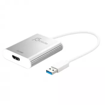 j5create JUA354 USB 3.0 4K HDMI kuvaadapter Hõbedane