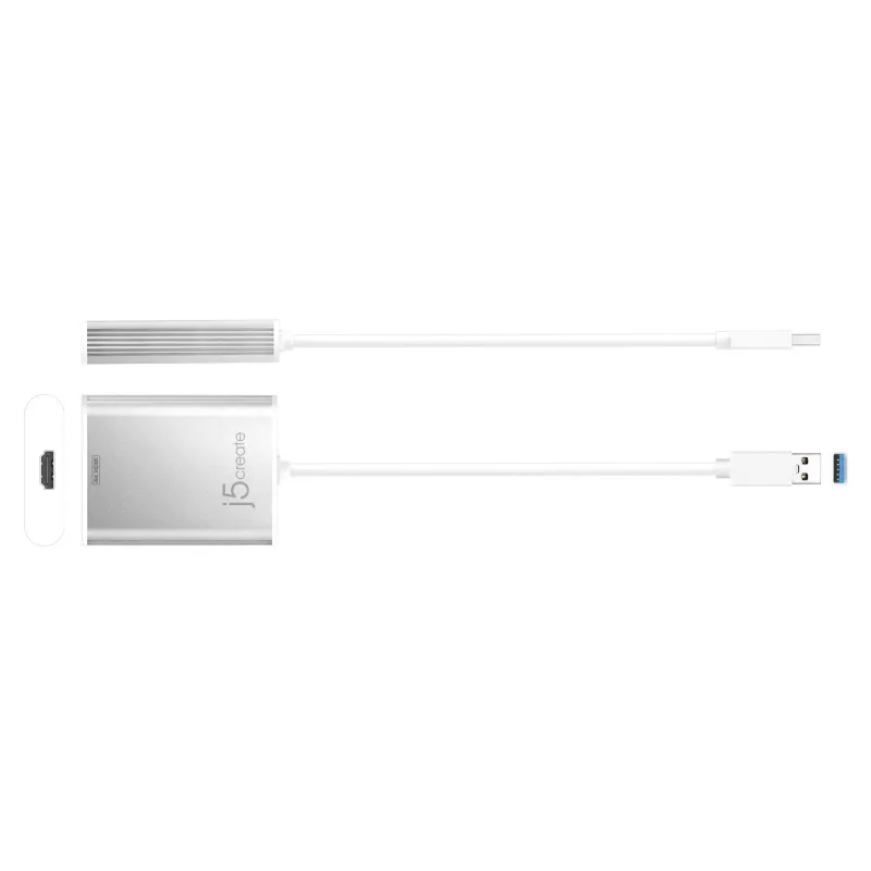 j5create JUA354 USB 3.0 4K HDMI kuvaadapter Hõbedane