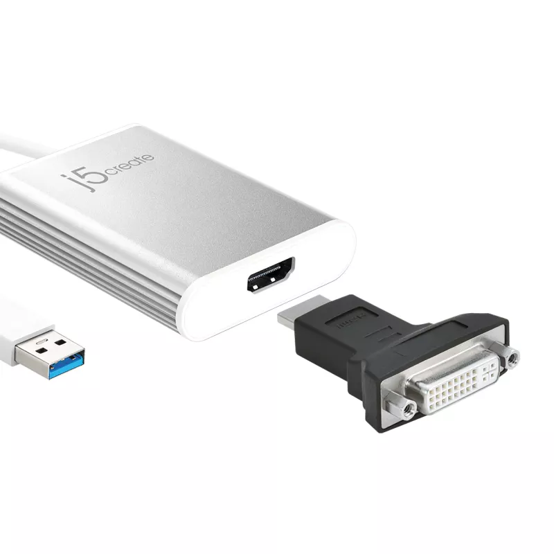 j5create JUA354 USB 3.0 4K HDMI kuvaadapter Hõbedane