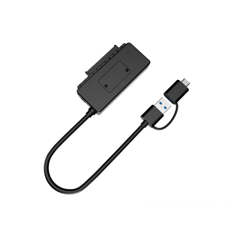 Conceptronic ABBY21B USB 3.0 SATA adapter koos toiteadapteriga, 2,5-tolline/3,5-tolline SATA HDD/SSD, 2-ühes USB C/A kaabel