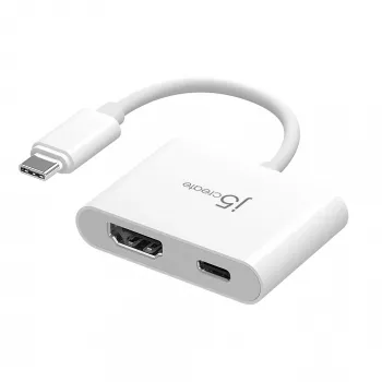 j5create JCA152 USB-C® to 4K HDMI™ adapter toiteedastusega, must