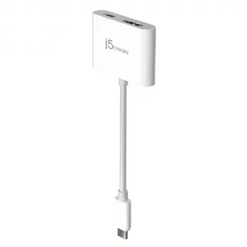 j5create JCA152 USB-C® to 4K HDMI™ adapter toiteedastusega, must