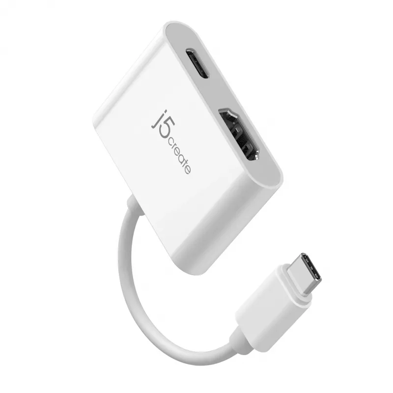 j5create JCA152 USB-C® to 4K HDMI™ adapter toiteedastusega, must