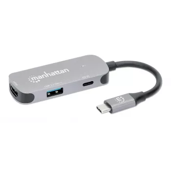 Manhattan USB-C dokk/jaotur HDMI USB-A USB-C 100W toiteedastus 4K 60Hz