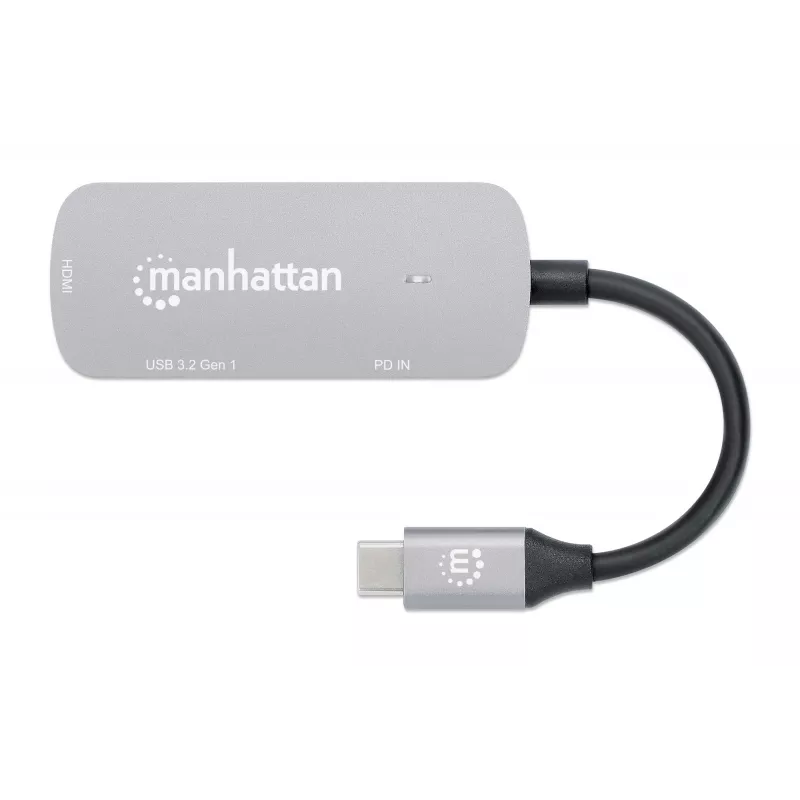 Manhattan USB-C dokk/jaotur HDMI USB-A USB-C 100W toiteedastus 4K 60Hz