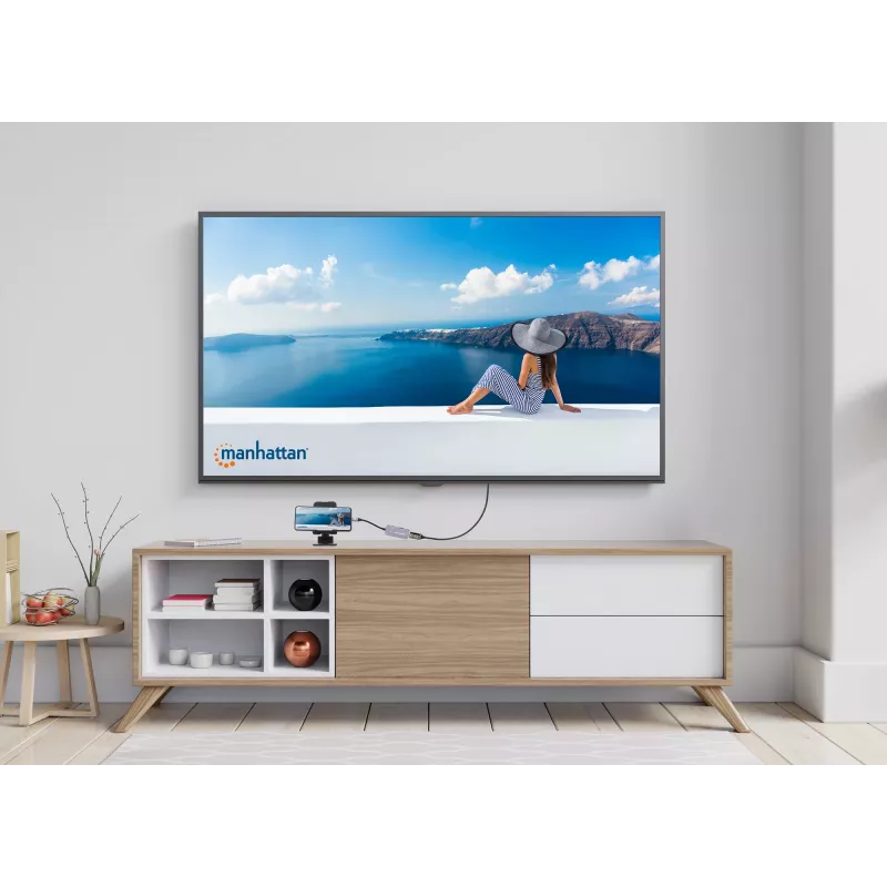 Manhattan USB-C dokk/jaotur HDMI USB-A USB-C 100W toiteedastus 4K 60Hz