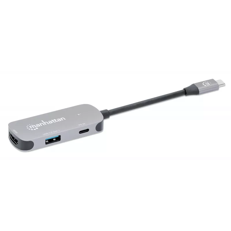 Manhattan USB-C dokk/jaotur HDMI USB-A USB-C 100W toiteedastus 4K 60Hz