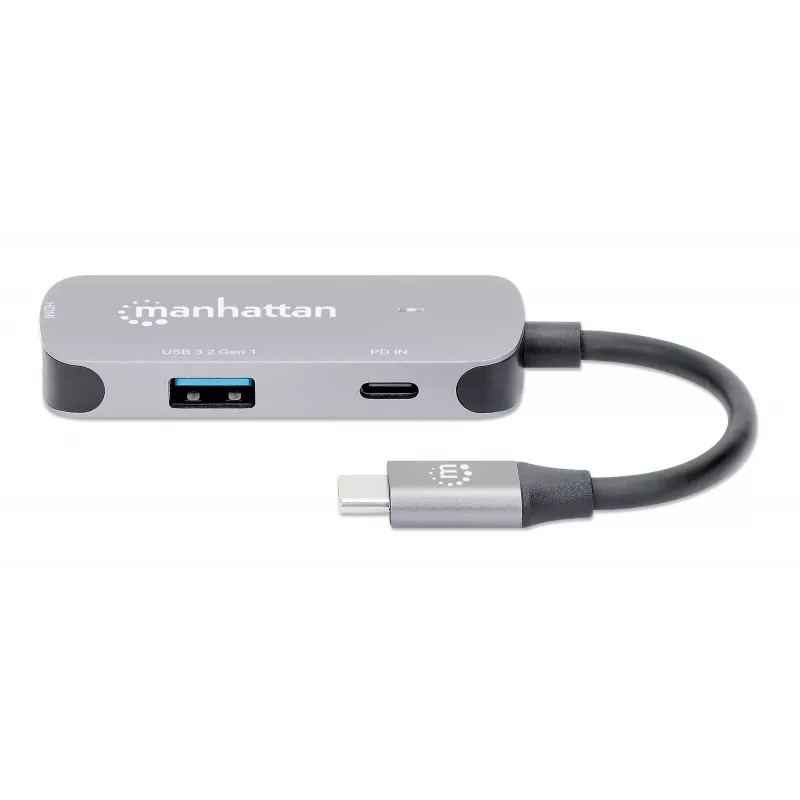 Manhattan USB-C dokk/jaotur HDMI USB-A USB-C 100W toiteedastus 4K 60Hz
