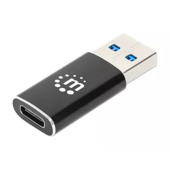 Manhattan USB-C USB-A-adapter, emane isasele, 10 Gbps (USB 3.2 Gen2, tuntud ka kui USB 3.1), SuperSpeed+ USB, must, eluaegne garantii