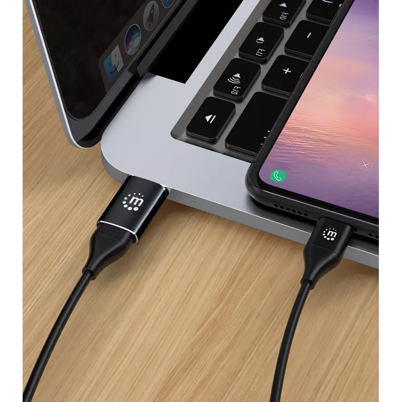 Manhattan USB-C USB-A-adapter, emane isasele, 10 Gbps (USB 3.2 Gen2, tuntud ka kui USB 3.1), SuperSpeed+ USB, must, eluaegne garantii