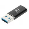 Manhattan USB-C USB-A-adapter, emane isasele, 10 Gbps (USB 3.2 Gen2, tuntud ka kui USB 3.1), SuperSpeed+ USB, must, eluaegne garantii