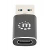 Manhattan USB-C USB-A-adapter, emane isasele, 10 Gbps (USB 3.2 Gen2, tuntud ka kui USB 3.1), SuperSpeed+ USB, must, eluaegne garantii