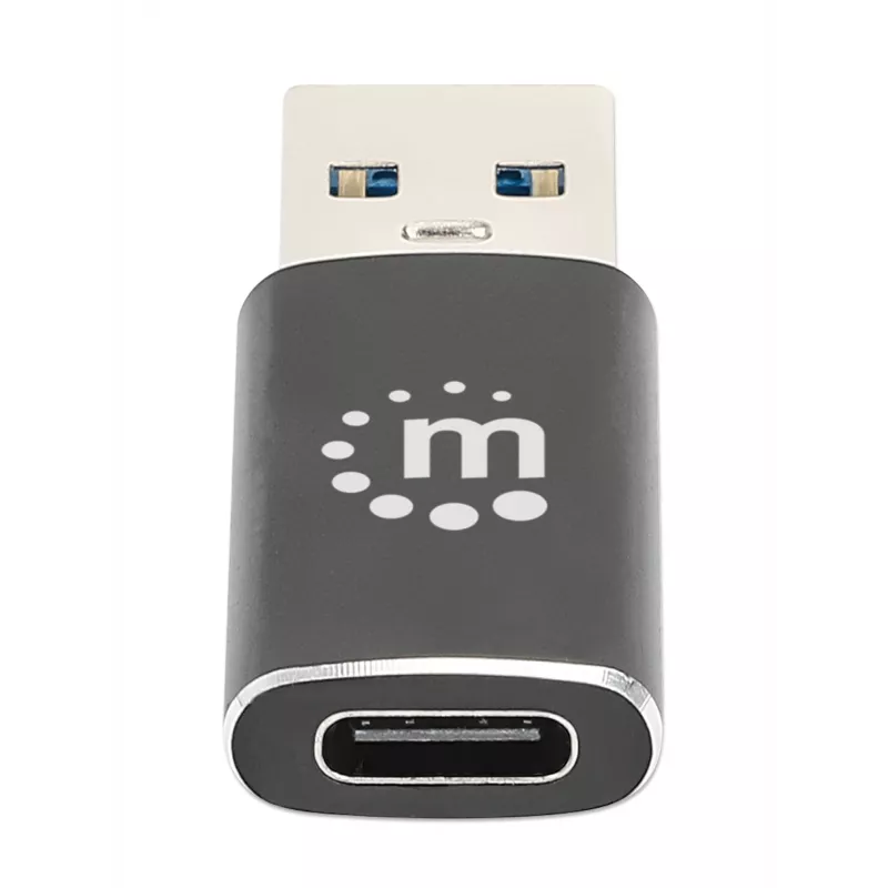 Manhattan USB-C USB-A-adapter, emane isasele, 10 Gbps (USB 3.2 Gen2, tuntud ka kui USB 3.1), SuperSpeed+ USB, must, eluaegne garantii