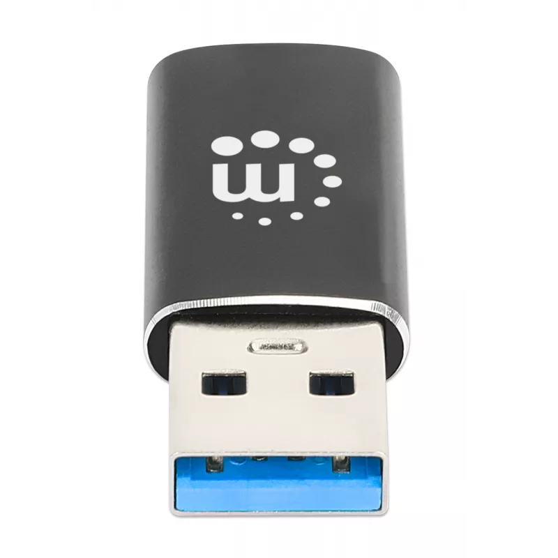 Manhattan USB-C USB-A-adapter, emane isasele, 10 Gbps (USB 3.2 Gen2, tuntud ka kui USB 3.1), SuperSpeed+ USB, must, eluaegne garantii