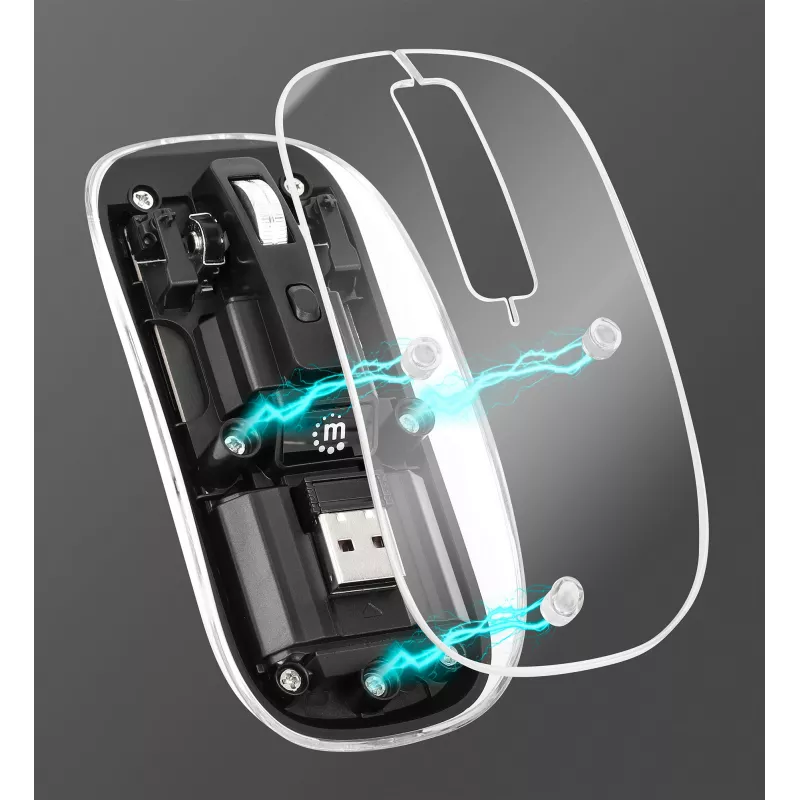 Juhtmevaba hiir Manhattan läbipaistev laetav USB