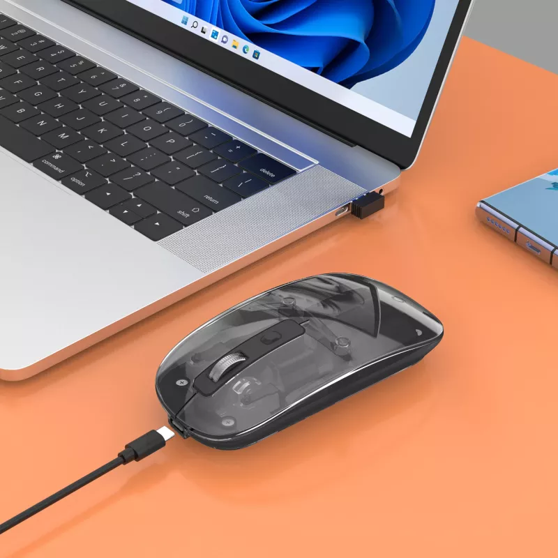 Juhtmevaba hiir Manhattan läbipaistev laetav USB