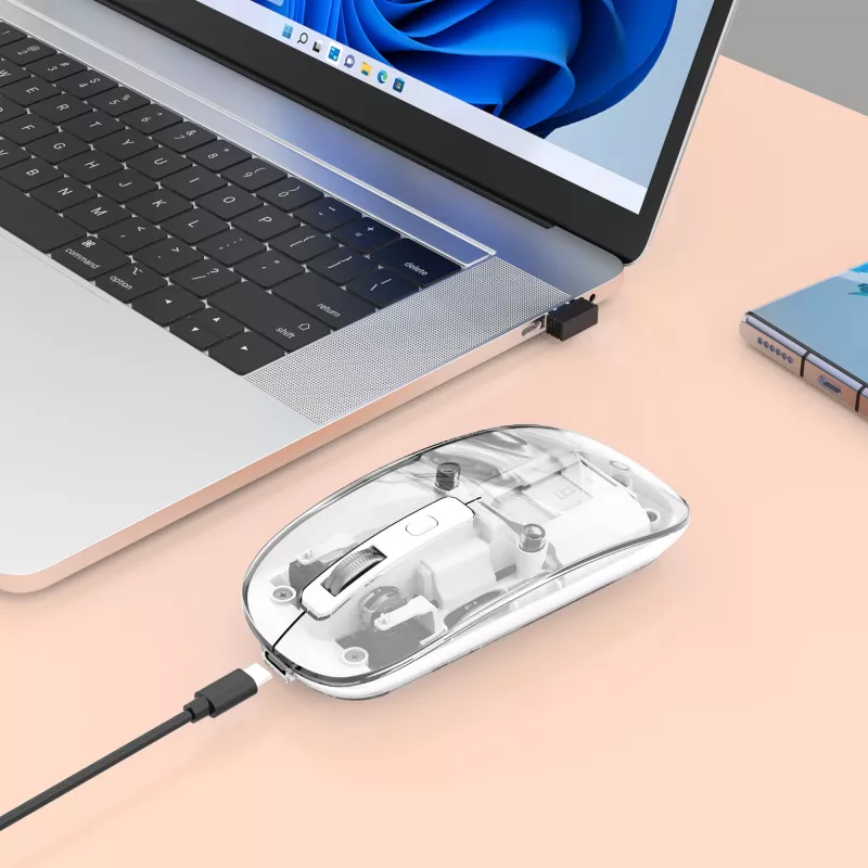 Hiir Manhattan Transparent taaslaetav juhtmevaba USB