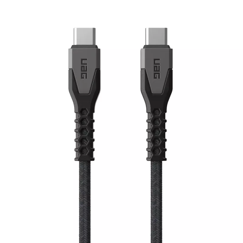 USB-C kuni USB-C toitekaabel EATON Urban Armor Gear Kevlar Core 1,5 m, USB 2.0, must/hall